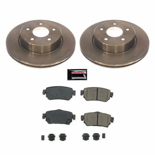 PowerStop rear Brake Kit for Nissan Leaf 2018-2019, OE-style brake components with high-performance braking system.