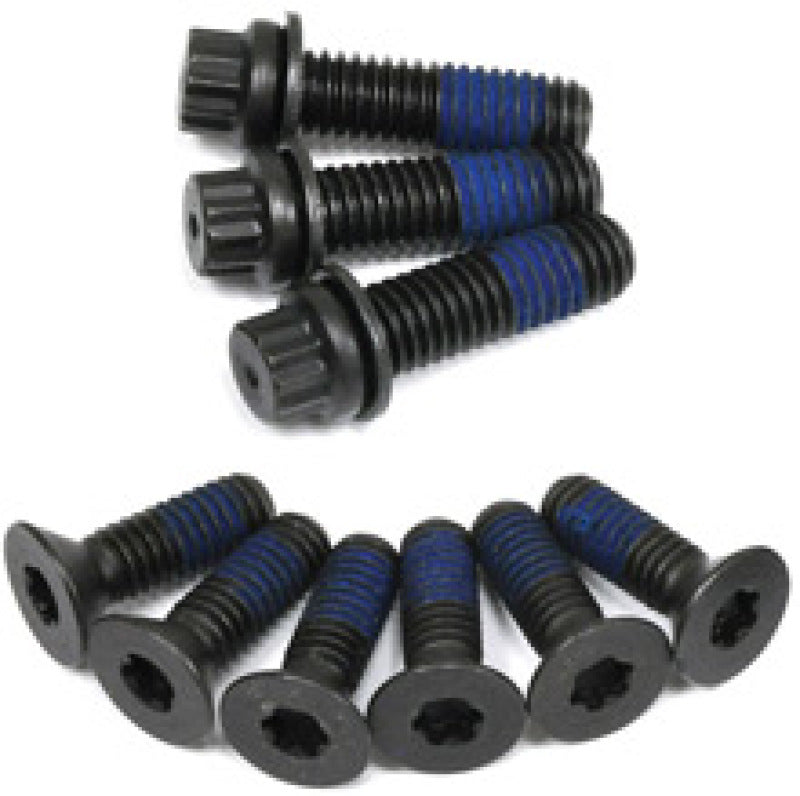 Set of six ATI damper bolts including 5/16-18x1 and 3/8-16x1 1/4 bolts, showing the threaded metal bolts on a plain background.