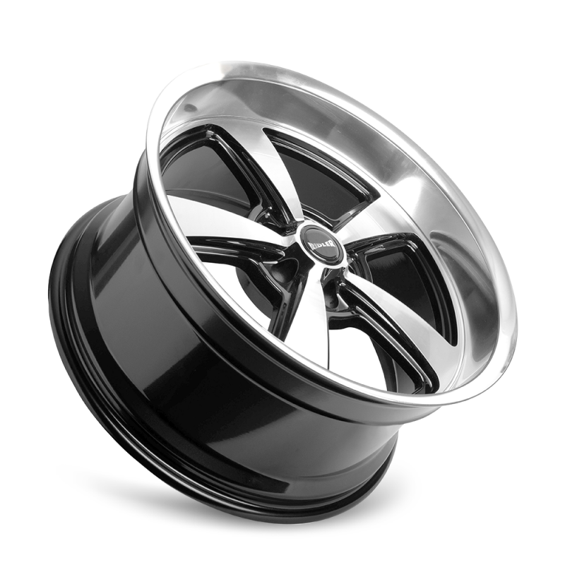 Ridler 652 cast wheel, 18x9.5 inches, 5x127 bolt pattern, black with diamond cut face and lip, 0mm offset, 83.82mm hub.