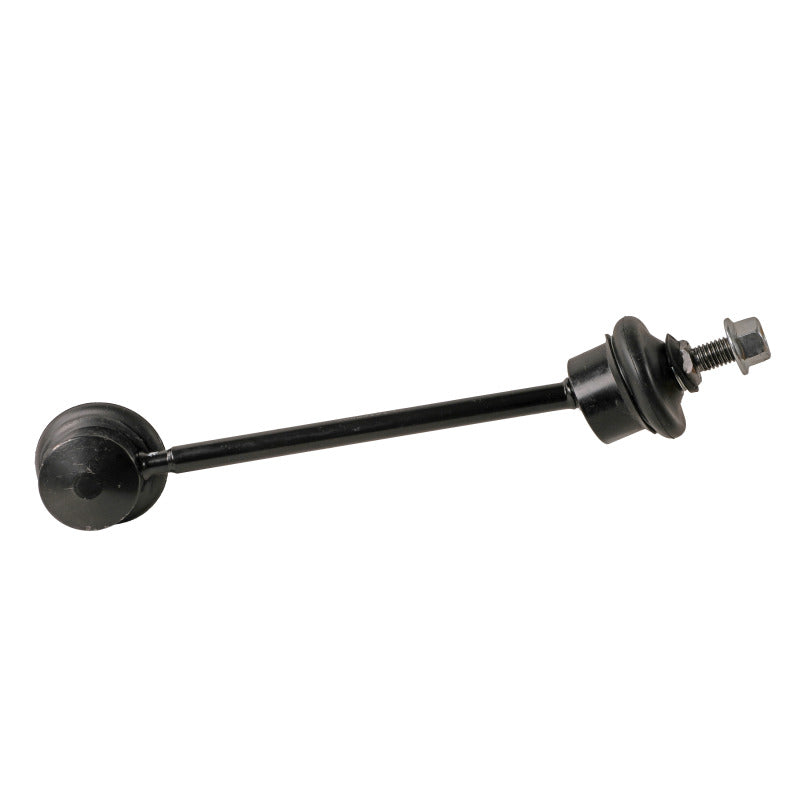 Moog rear right sway bar endlink for 2007-2015 Jaguar XKR, showing the metal link with rubber bushings.