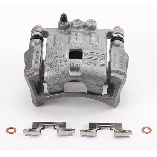 PowerStop OE front right brake caliper with bracket for Ford Fiesta 2011-2017, automotive part for brake system repair.
