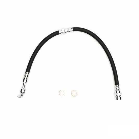 DFC Kia Rio front brake hose from the brake line kit, showing the flexible rubber and metal fittings for safe braking.