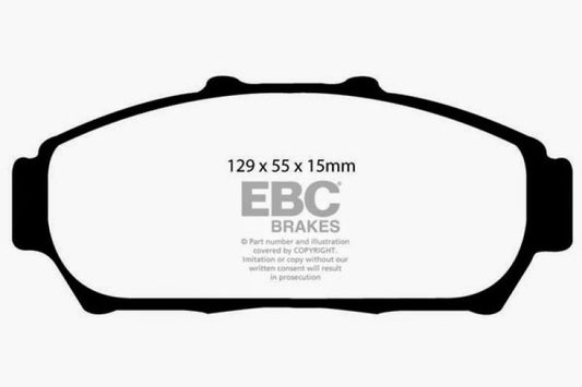 EBC 94-01 Acura Integra 1.8 Ultimax2 front brake pads, OE type, showing the brake pad set with metal backing and friction material
