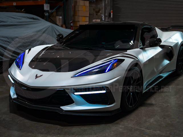 2020-Up Chevrolet Corvette C8 | Custom DRL Conversion Front Headlight Module Set Pair (Amber, Blue, Green, or Red)