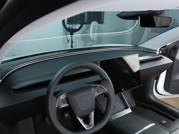 2017-UP TESLA MODEL 3 & Y CARBON FIBER INTERIOR INSTRUMENT TRIM
