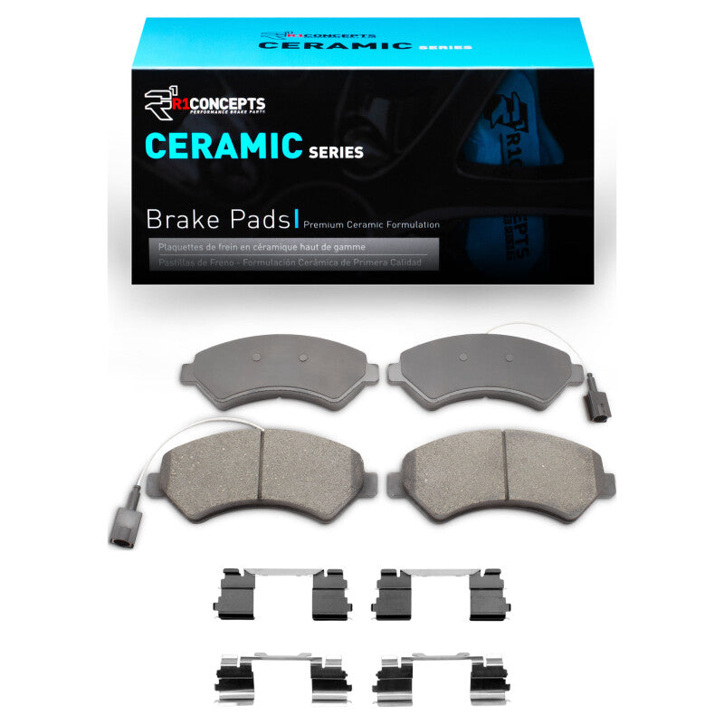 R1 Concepts R1 14-25 Ram Promaster EV front ceramic brake pads and hardware kit, OE quality for reliable stopping power