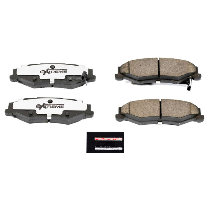 PowerStop Z26 Extreme Street rear brake pads with hardware for Cadillac XLR 2004-2009, high-performance brake replacement