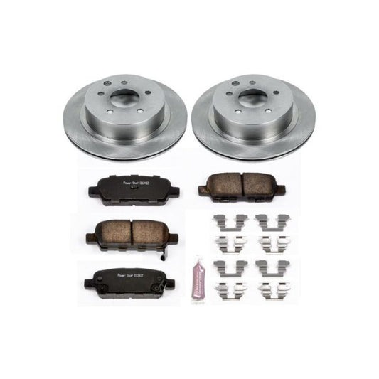 PowerStop OE rear brake kit for 2003-2005 Infiniti G35, includes brake rotors and pads for reliable stopping power.