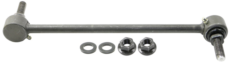 Moog Nissan LEAF front sway bar link, 2013-2022, showing metal end links with rubber bushings for suspension stability.
