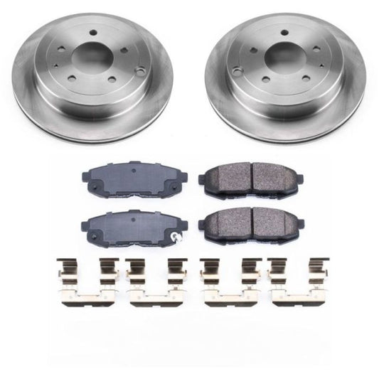 Power Stop OE rear brake kit for Mazda MPV 2004-2006, featuring brake rotors and pads for reliable stopping performance.