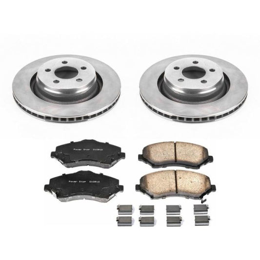 PowerStop OE front brake kit for Dodge Nitro 2009-2011, includes brake rotors and pads, designed for reliable stopping power.