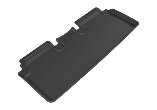 Black 3D MAXpider Kagu 2nd row rubber floor mats for Tesla Model S (2012-2020) with textured surface and custom fit.