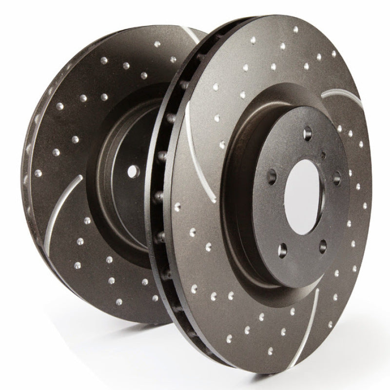 EBC sport rear brake rotors with slot and drilled design for Honda Odyssey 3.5 GD, showing detailed slotted and drilled surface