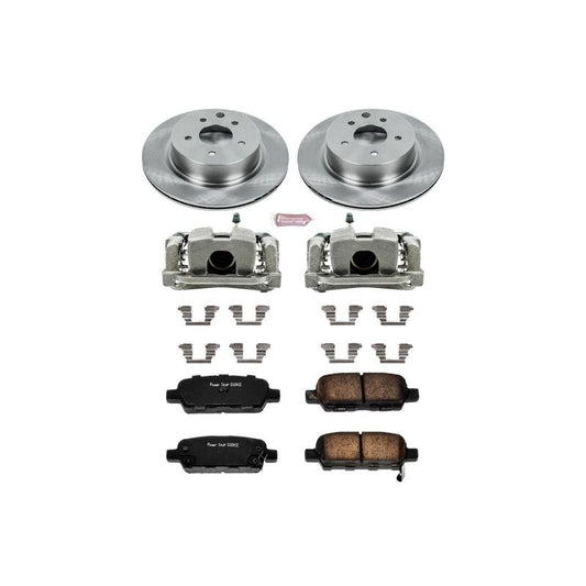 PowerStop OE rear brake kit with calipers for 2008-2012 Infiniti EX35, includes brake rotors and calipers for vehicle safety