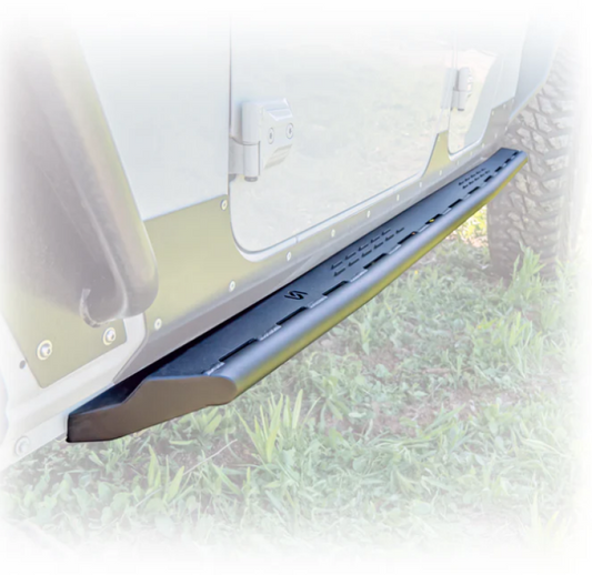 TURN Offroad Jeep JT Slider Steps for 2020+ models, durable door-mounted steps for off-road accessibility and protection.