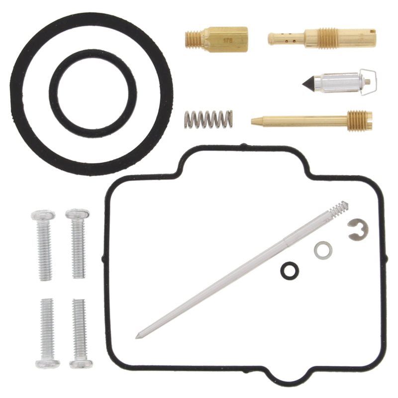 All Balls Racing carburetor rebuild kit for 1999 Honda CR125R, includes gaskets and seals for engine maintenance.