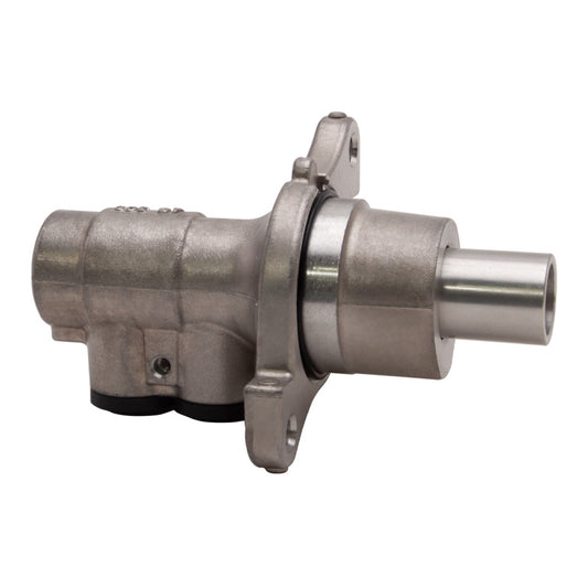 DFC 2009 Ford Mustang brake master cylinder, a close-up of the automotive brake component showing metal fittings and mounting points.