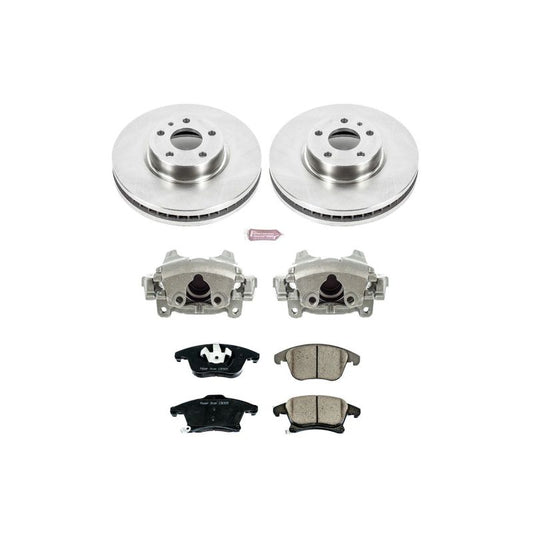 PowerStop OE front brake calipers for 2013-2016 Lincoln MKZ, part of the Autospecialty kit, shown with calipers and hardware.