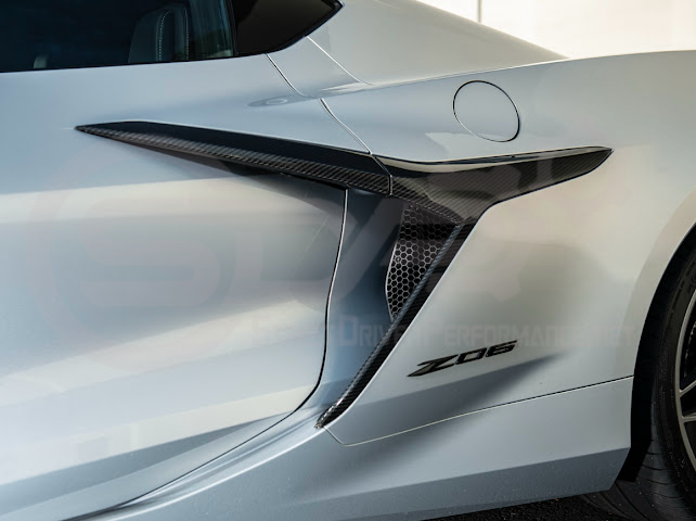 2023-Up Corvette C8 Z06 & E-Ray | Aluminum Black Rear Side Intake Mesh Grille Inserts Pair