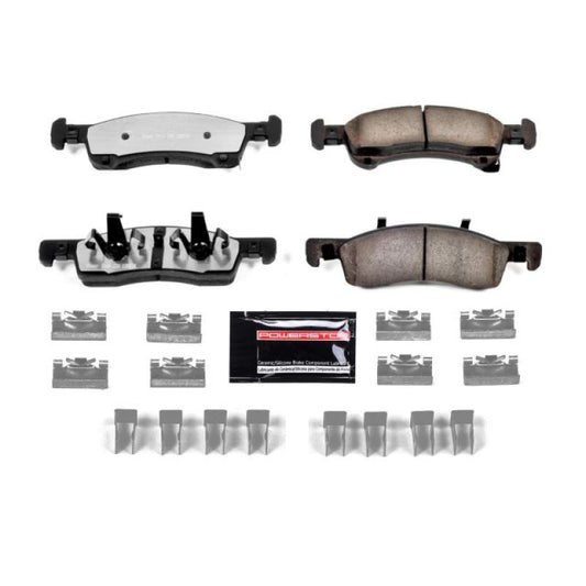 PowerStop Z36 performance front brake pads with hardware for 2003-2006 Ford Expedition, designed for truck and towing applications.