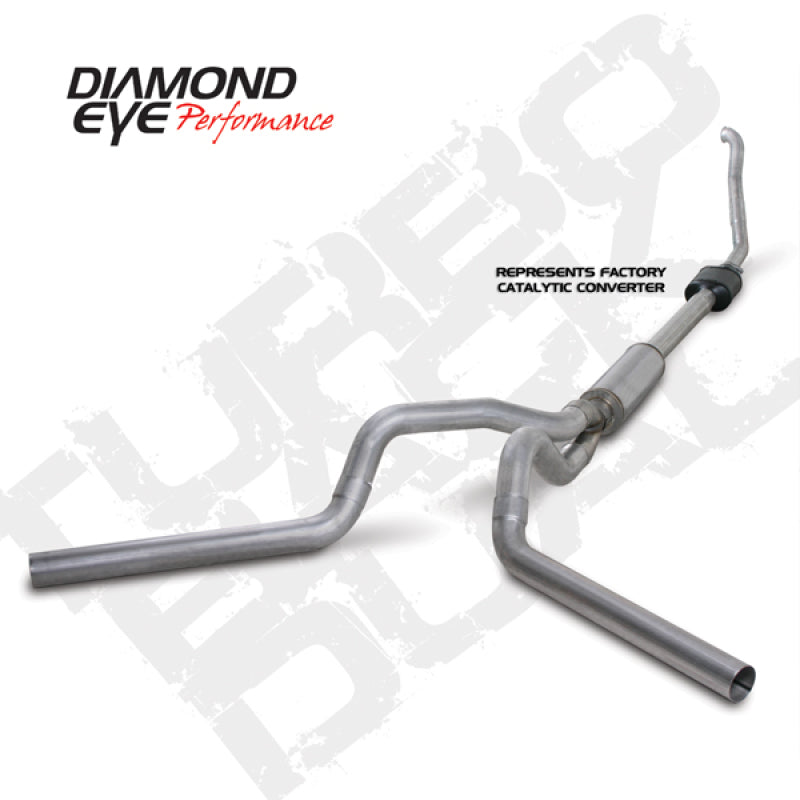 Diamond Eye Performance Turbo Back exhaust kit for 94-97 Ford F250/F350 7.3L PowerStroke diesel engine, dual AL design, metal components.