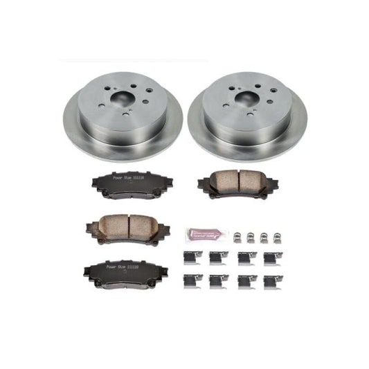 PowerStop rear OE brake kit for Lexus RX350 2010-2015, includes brake rotors and pads, automotive brake replacement parts
