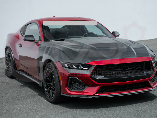 2024-Up Ford Mustang GT | Carbon Fiber Overlay Headlight Eyebrow Trim Cover Pair