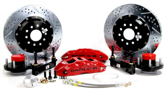 Baer Brakes 64-72 Buick Skylark Extreme+ front SDZ brake kit with grabber blue calipers and performance brake components.