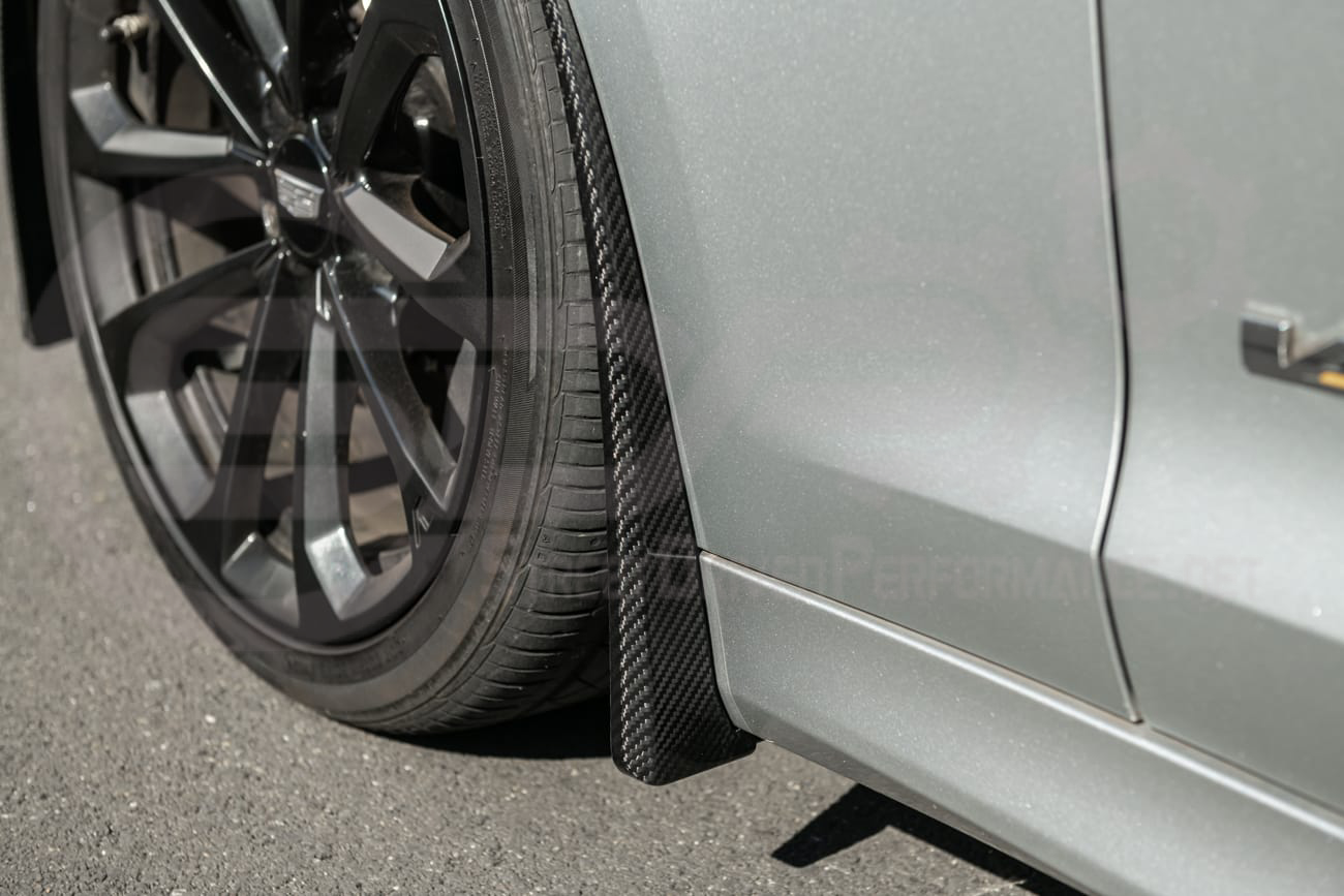 2016-2019 CADILLAC ATS-V SEDAN | SDP PERFORMANCE PACKAGE CARBON FIBER FRONT AND/OR REAR MUD FLAPS SPLASH GUARDS PAIR