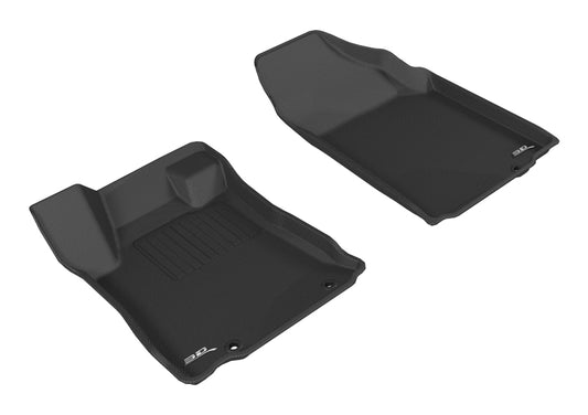 Black 3D MAXpider rubber floor mat for 2016-2018 Nissan Altima sedan first row, featuring textured surface and custom fit.