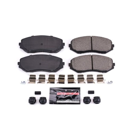 PowerStop Z23 Evolution Sport brake pads for Suzuki Grand Vitara front, with hardware included, high-performance brake replacement.