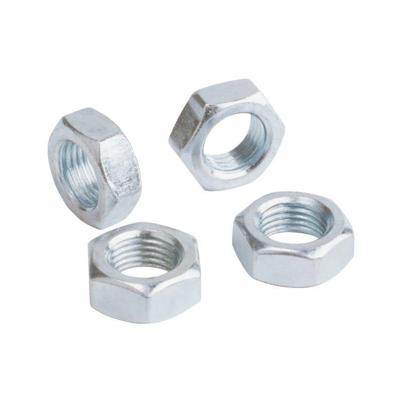 QA1 steel jam nut for 1-1/4-12 left hand thread, 1-7/8in hex, 11/16in wide, hardware kit accessory.