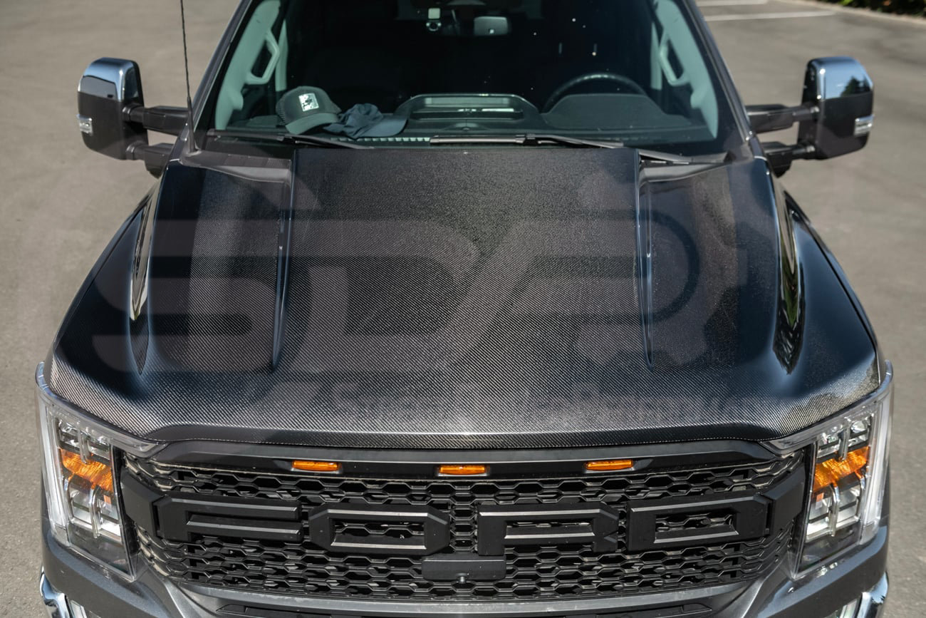 2021-UP FORD F-150 | SDP PERFORMANCE STYLE CARBON FIBER FRONT COWL HOOD