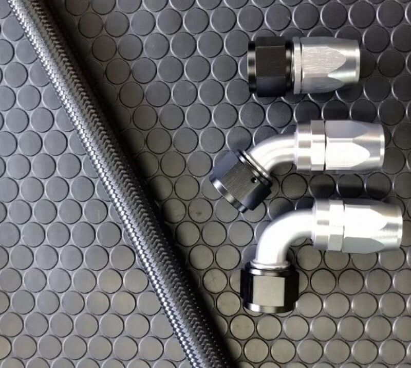 HKS R Type Oil Cooler Kit for S15, black with hoses and fittings, designed for enhanced engine oil cooling performance.