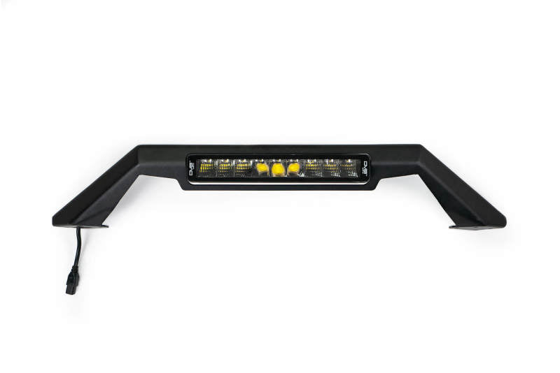 Steel DV8 Offroad bull bar add-on for Ford Bronco bumpers with 13-inch Elite Series light bar, designed for off-road protection.