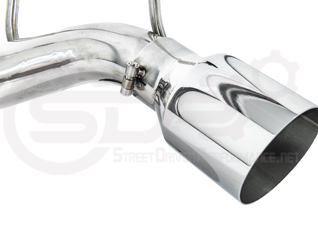 Mazda MX-5 Miata ND 2016-2025 axle back exhaust with 4-inch burnt or chrome tips, street driven performance muffler delete system