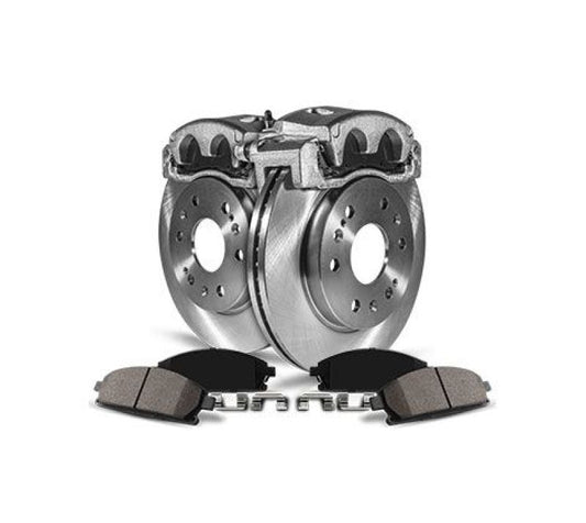 PowerStop rear OE brake calipers and autospecialty kit for GMC Savana 4500 from 2009 to 2019, showing caliper components.