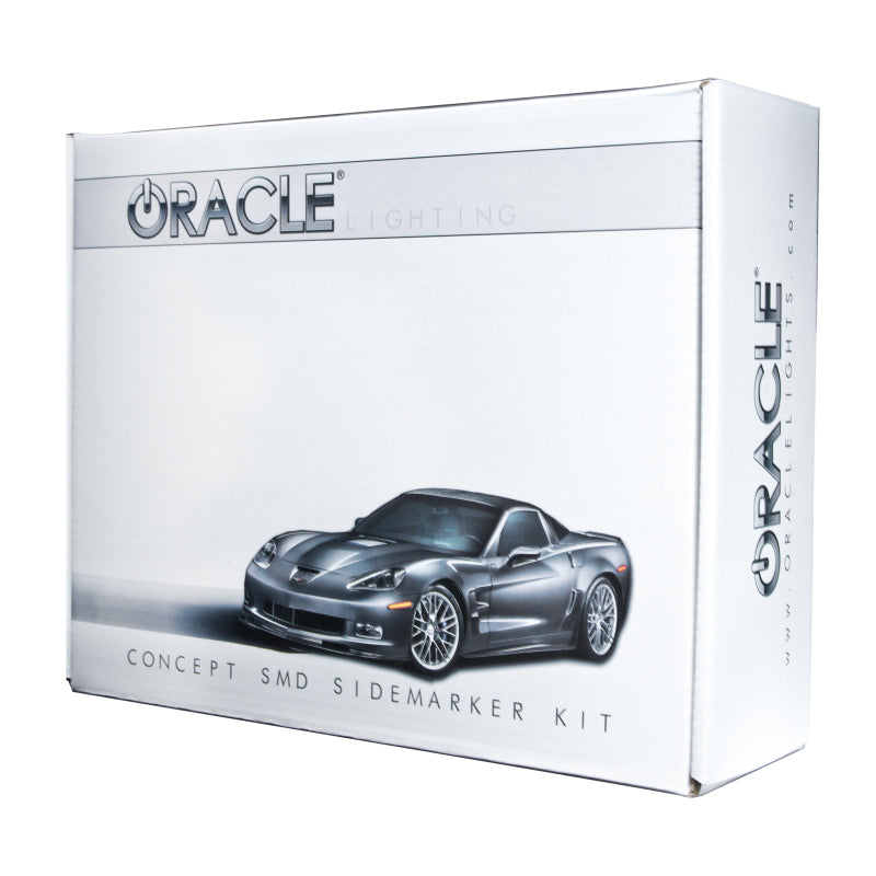 Oracle LED sidemarker light strip set for Chevrolet Corvette C6, clear no-paint design, compatible with 2005-2013 models.