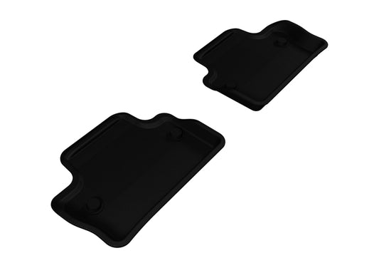 Black 3D MAXpider 2011-2018 Volvo S60/V60 Kagu second row rubber floor mats showing textured surface and custom fit for vehicle interior