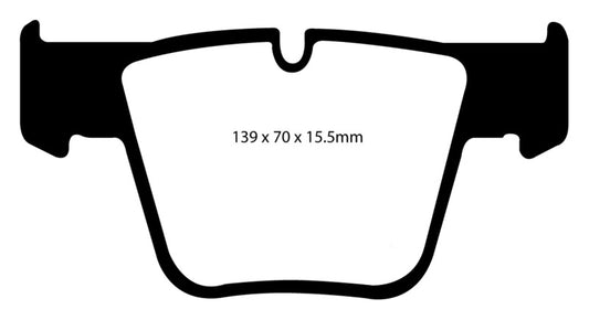 EBC Redstuff front brake pads for 2007-2011 Mercedes-Benz CL63 AMG 6.2, performance brake pads with red friction material