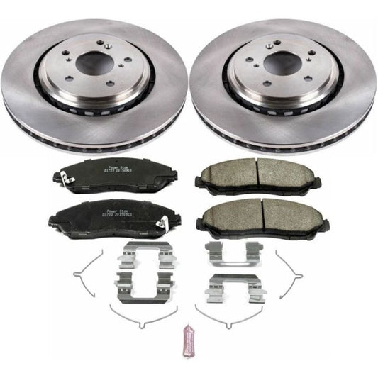 PowerStop OE brake kit for 2014-2016 Acura MDX front brakes, includes rotors and calipers, automotive repair parts
