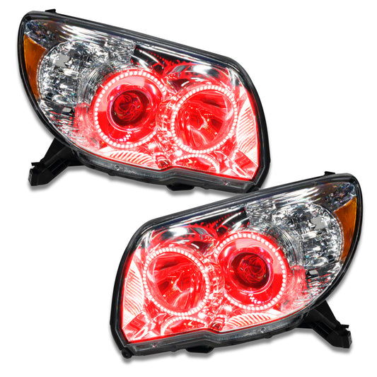 Oracle Lighting red LED Halo headlights for 2006-2009 Toyota 4-Runner, pre-assembled with bright halo rings.