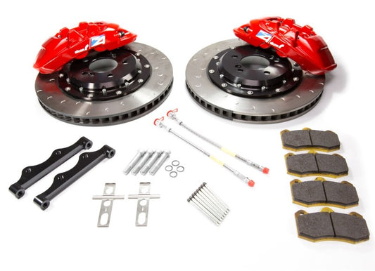 Alcon BMW M3 F80 rear brake upgrade kit with 380x32mm red 4-piston big brake calipers and rotors