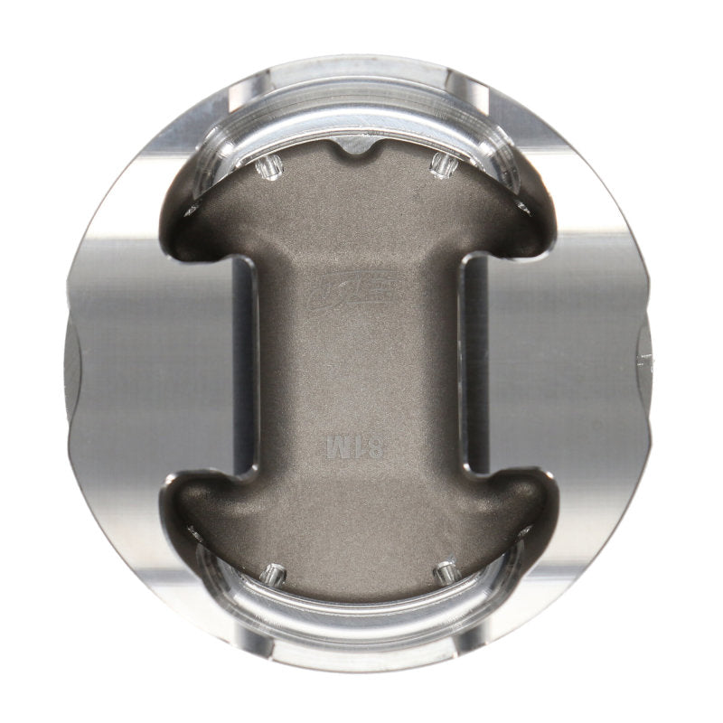 Set of six forged JE Pistons for VW 2.8L VR6 engine, high-performance piston set for 6-cylinder engine rebuilds.