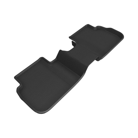 Black 3D MAXpider Honda Civic 2022 Kagu 2nd row rubber floor mat with rear USB port cutout, durable and custom-fit.