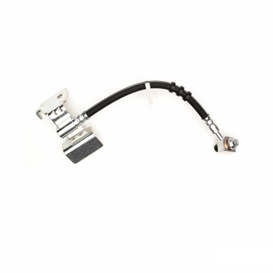 DFC Ford Mustang rear-left brake hose from the brake line kit, showing the flexible rubber and metal fittings for rear brake system.