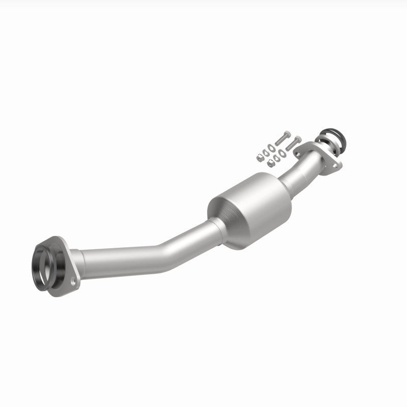 MagnaFlow direct fit catalytic converter for 2020-2021 Nissan NV200 2.0L engine, showing the metal construction and inlet/outlet ports.
