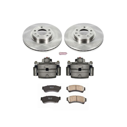 PowerStop OE front brake kit with calipers for Ford Fusion 2006-2012, includes brake rotors and calipers for reliable stopping power.