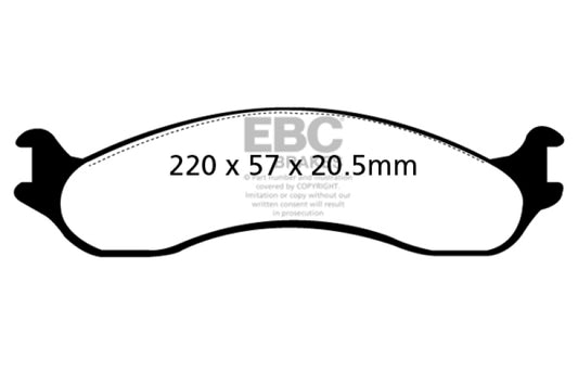 EBC Ultimax2 front brake pads for Dodge B250 B2500 Cargo Van 3/4 Ton B250, OE type, with metal backing plates and friction material