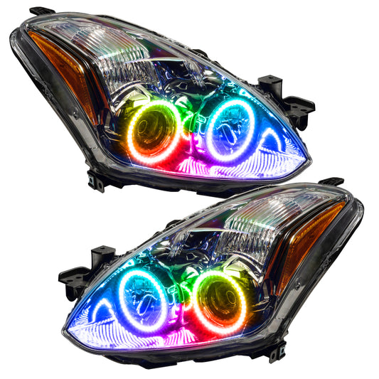 Oracle Lighting Nissan Altima Coupe SMD Headlights with ColorSHIFT feature, showcasing bright LED illumination without controller.